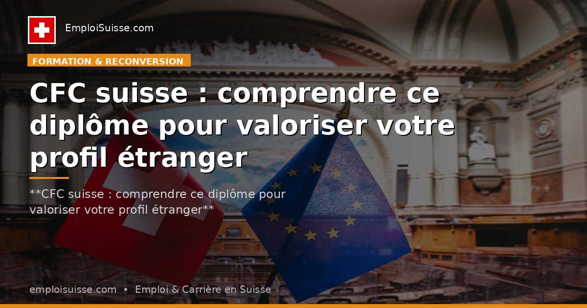 CFC suisse : comprendre ce diplôme pour valoriser votre profil étranger