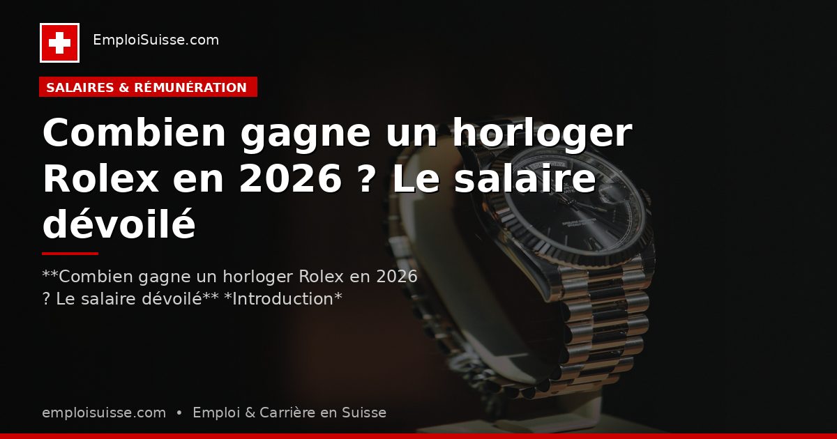 Combien gagne un horloger Rolex en 2026 ? Le salaire dévoilé