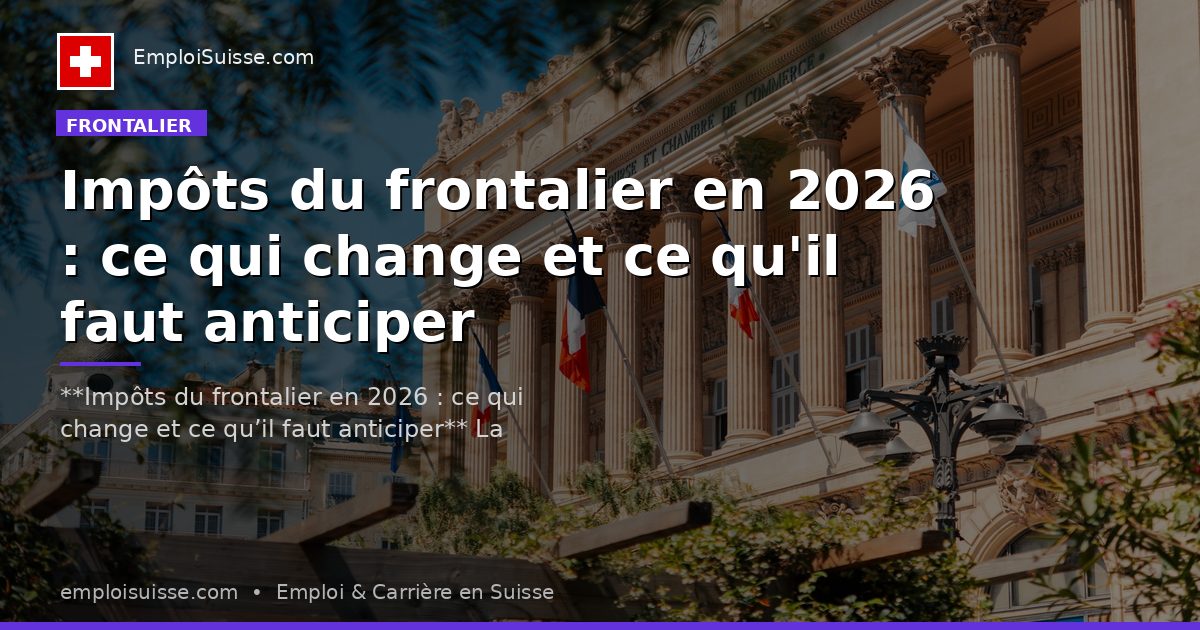 Impôts du frontalier en 2026 : ce qui change et ce qu'il faut anticiper