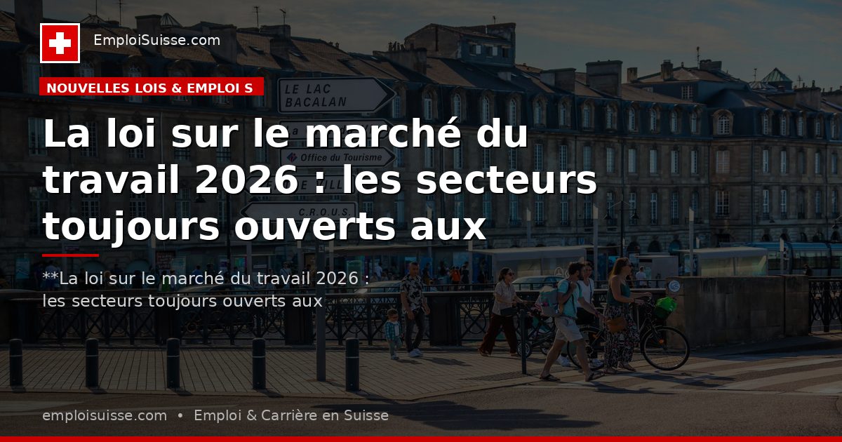 La loi sur le marché du travail 2026 : les secteurs toujours ouverts aux étrangers