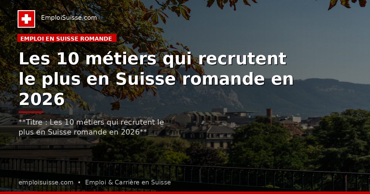 Les 10 métiers qui recrutent le plus en Suisse romande en 2026