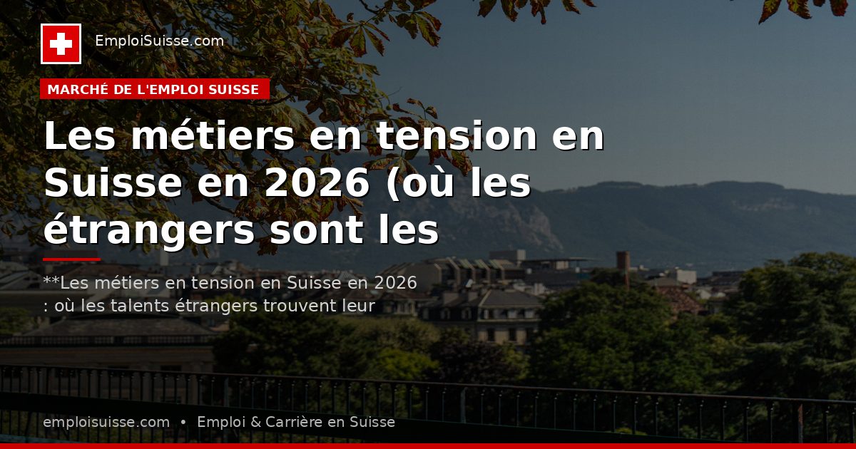 Les métiers en tension en Suisse en 2026 (où les étrangers sont les bienvenus)