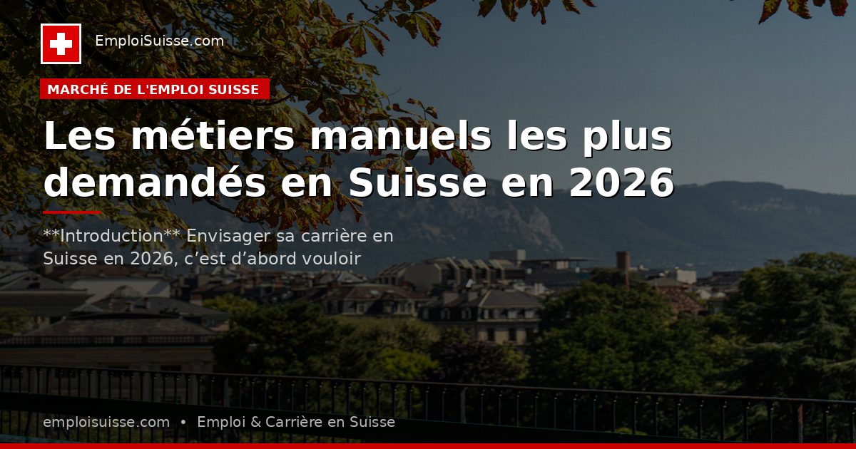 Les métiers manuels les plus demandés en Suisse en 2026