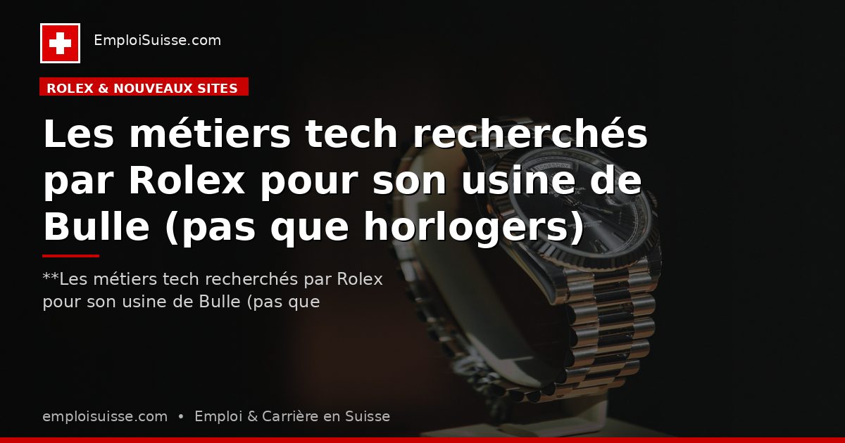 Les métiers tech recherchés par Rolex pour son usine de Bulle (pas que horlogers)