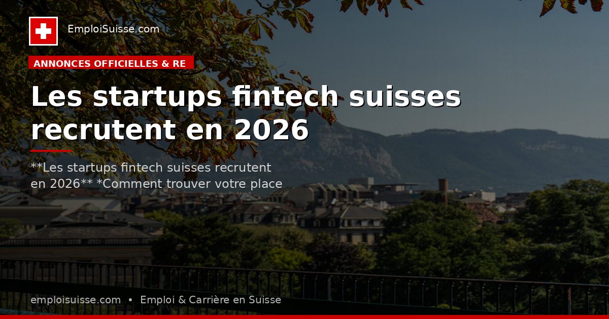 Les startups fintech suisses recrutent en 2026