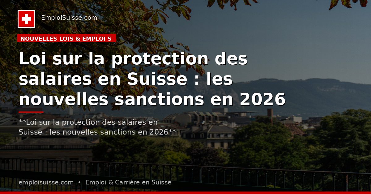 Loi sur la protection des salaires en Suisse : les nouvelles sanctions en 2026