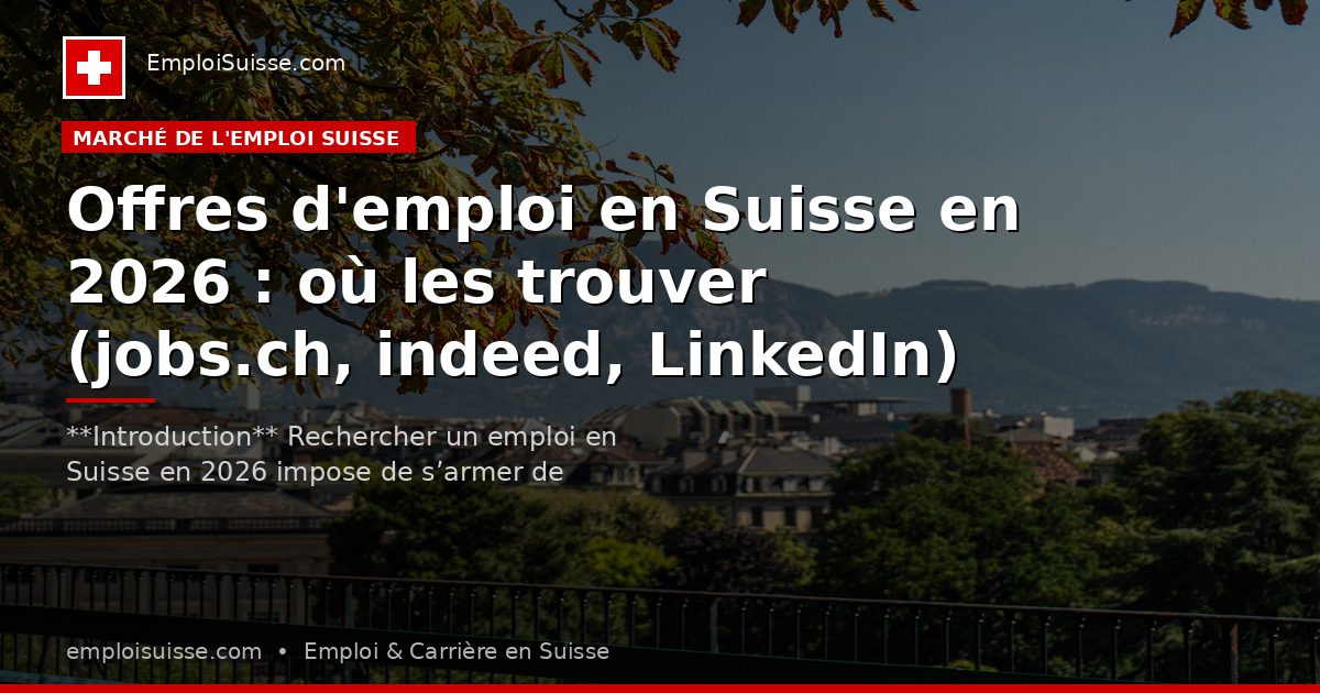 Offres d'emploi en Suisse en 2026 : où les trouver (jobs.ch, indeed, LinkedIn)