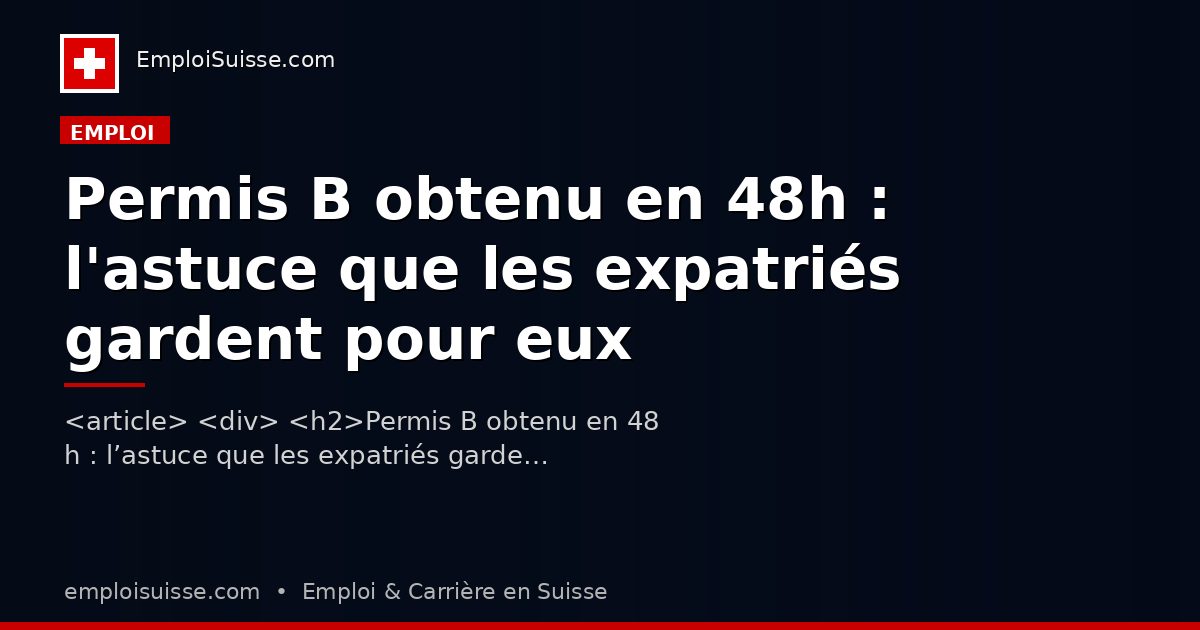 Permis B obtenu en 48h : l'astuce que les expatriés gardent pour eux