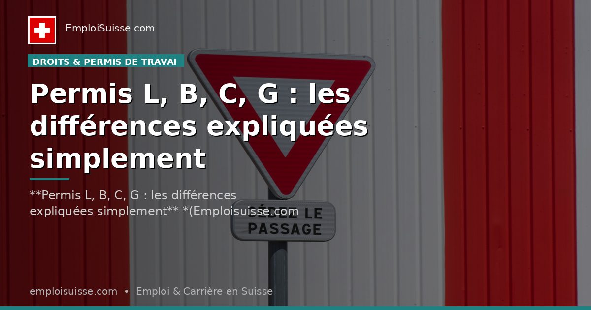 Permis L, B, C, G : les différences expliquées simplement