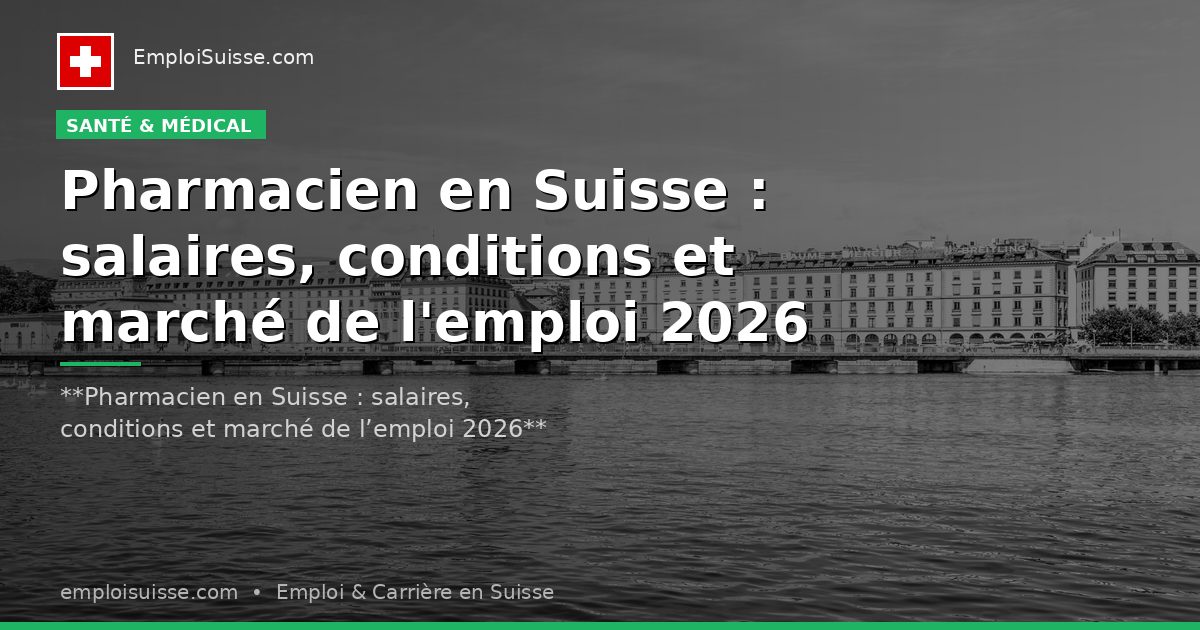 Pharmacien en Suisse : salaires, conditions et marché de l'emploi 2026