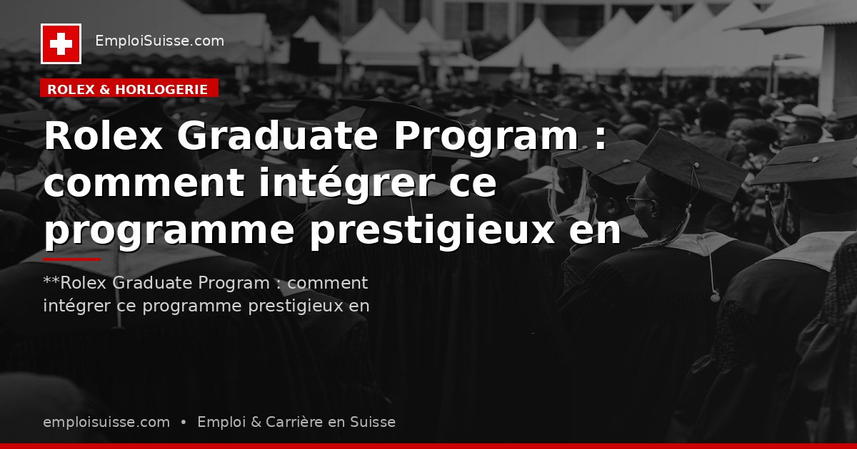 Rolex Graduate Program : comment intégrer ce programme prestigieux en 2026