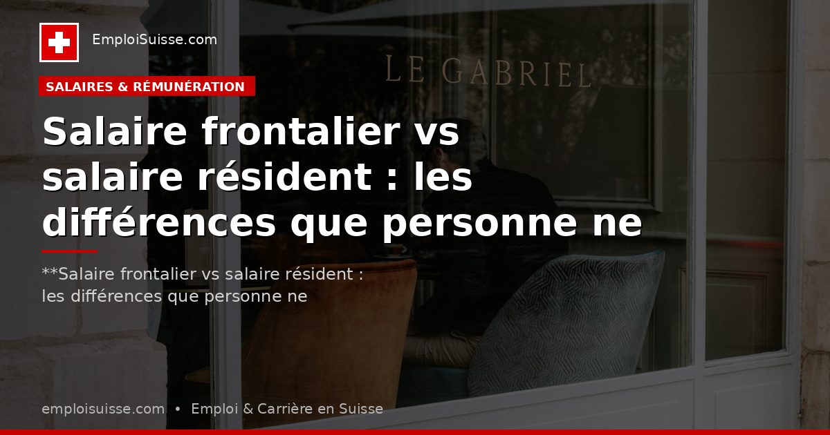 Salaire frontalier vs salaire résident : les différences que personne ne mentionne