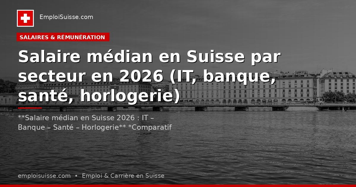 Salaire médian en Suisse par secteur en 2026 (IT, banque, santé, horlogerie)