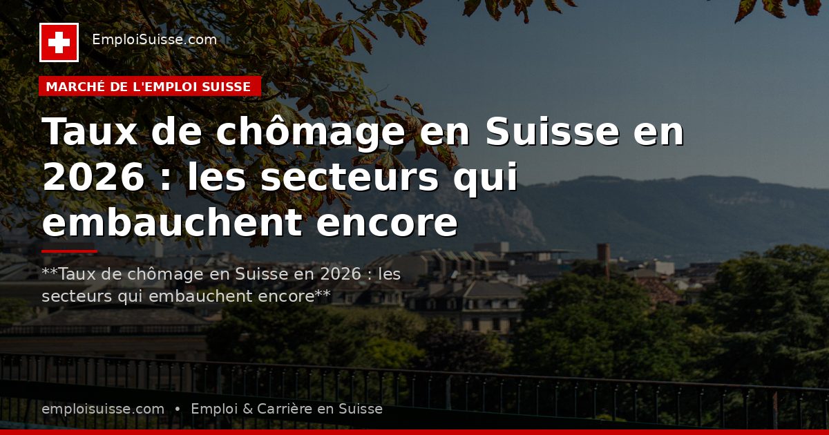 Taux de chômage en Suisse en 2026 : les secteurs qui embauchent encore