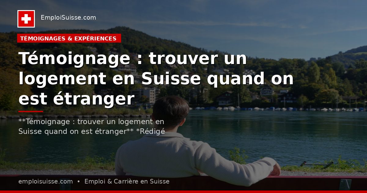 Témoignage : trouver un logement en Suisse quand on est étranger