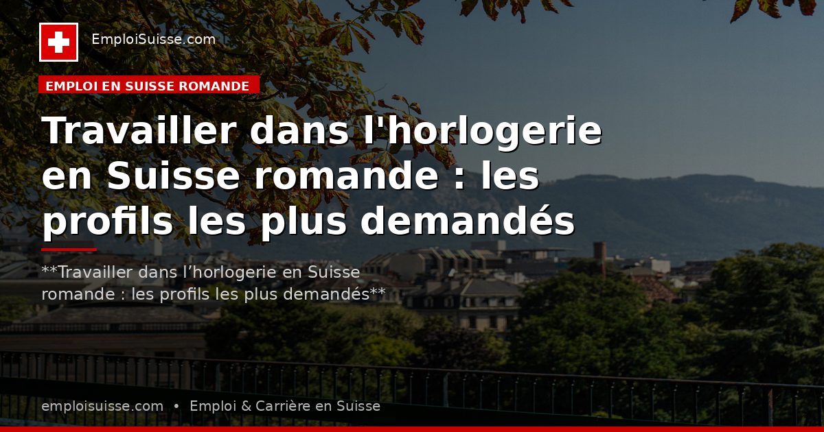 Travailler dans l'horlogerie en Suisse romande : les profils les plus demandés