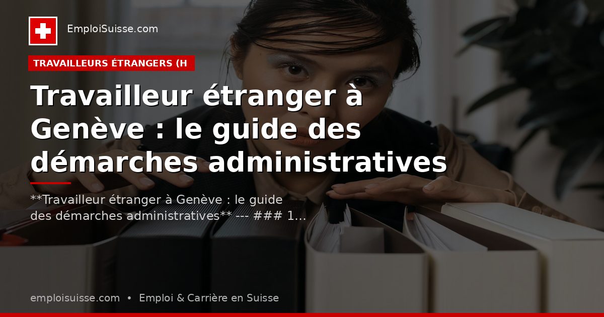 Travailleur étranger à Genève : le guide des démarches administratives